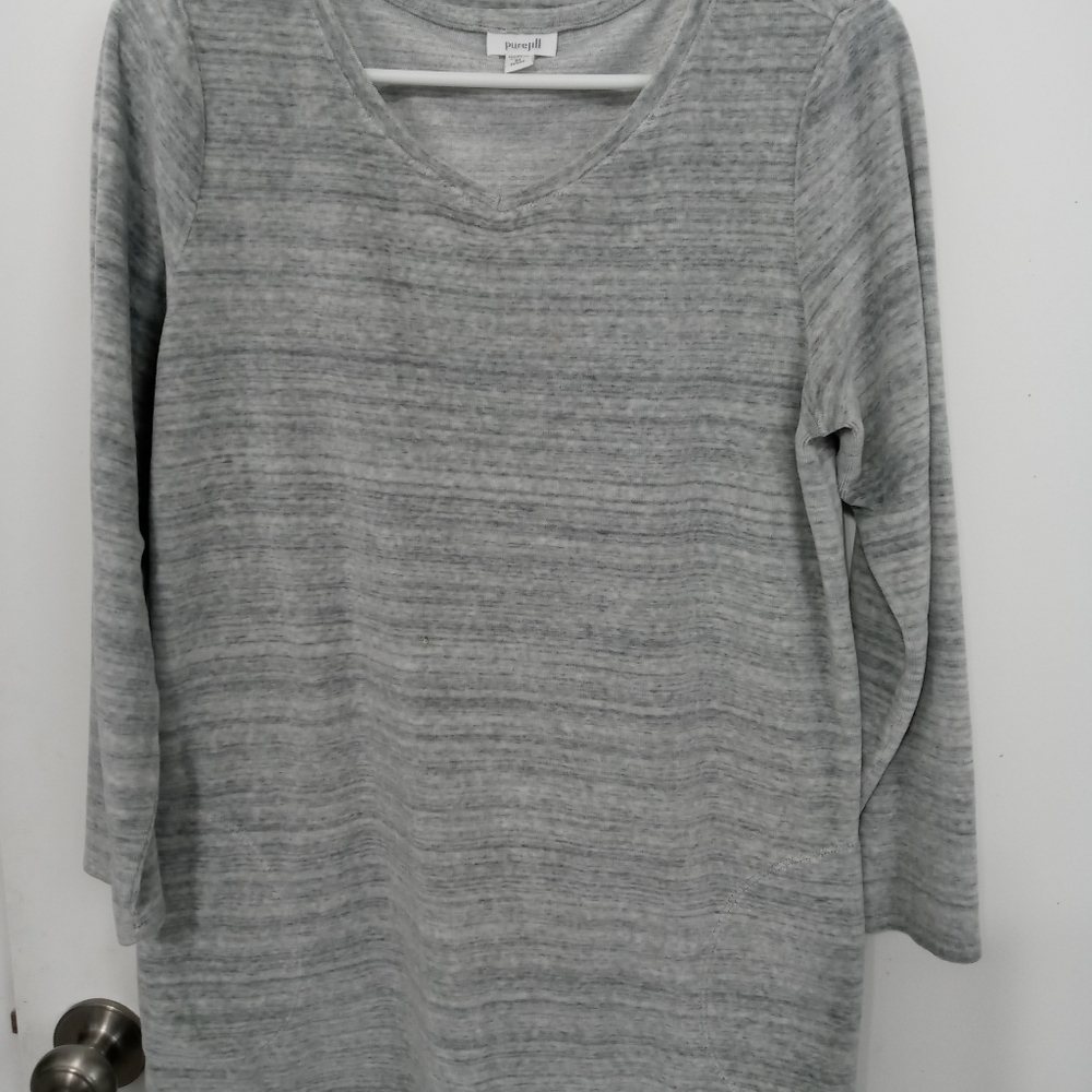 Pure jill long sleeve long line Tunic Top with pockets